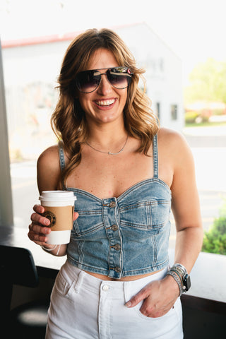 Catch me at Coachella Denim Top