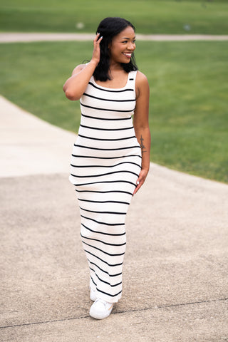 Fall in Line Ribbed Maxi Dress