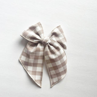 Neutral Gingham Bow