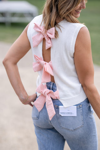 Blushing Bow Sweater Vest