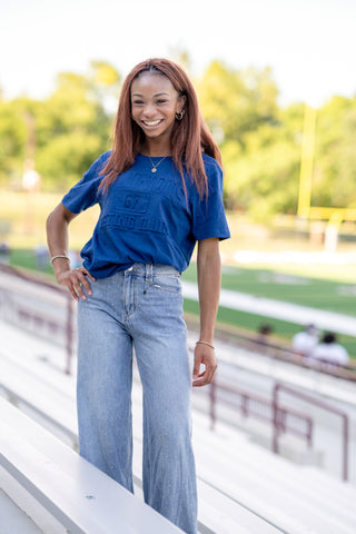 Navy Embossed Illinois T Shirt