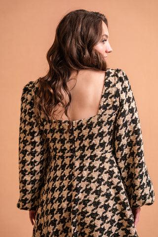 Own the Evening Houndstooth Dress