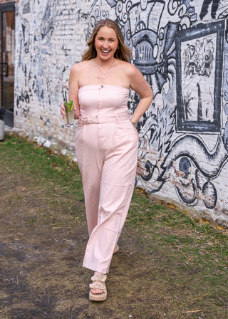 Jumping to Conclusions Light Pink Jumpsuit