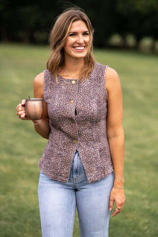 Spotted in Style Button Down Vest