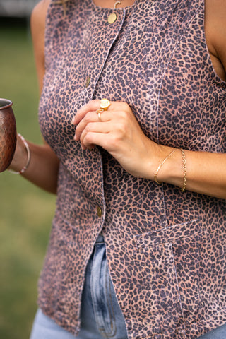Spotted in Style Button Down Vest