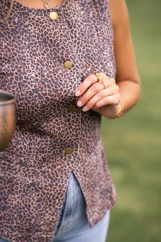 Spotted in Style Button Down Vest