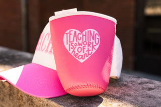 Teaching Is A Work Of Heart Drink Sleeve