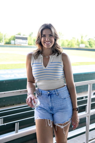 Seventh Inning Striped Top