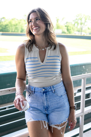 Seventh Inning Striped Top