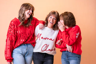 Sequins and Stripes Red Sweater