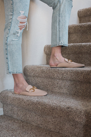 Desk to Drinks Beige Mules