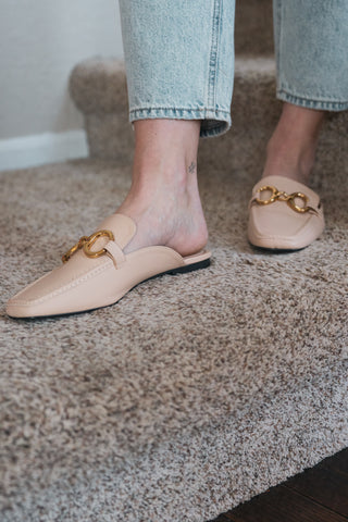 Desk to Drinks Beige Mules