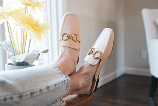 Desk to Drinks Beige Mules