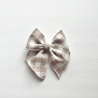 Neutral Gingham Bow