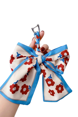 Blue Scarf Bow Purse Charm