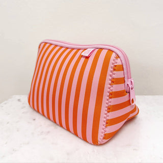 Cosmetic Bag - Pink & Orange Stripes