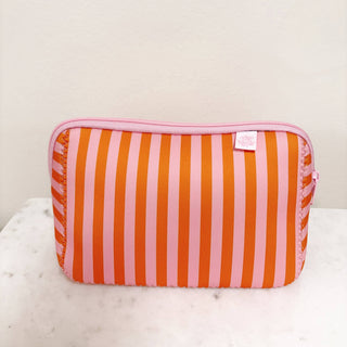 Cosmetic Bag - Pink & Orange Stripes