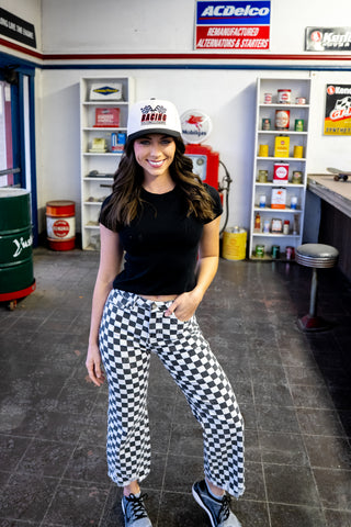 Fast Lane Checkered Jeans