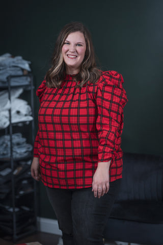 Pretty as a Present Plaid Top