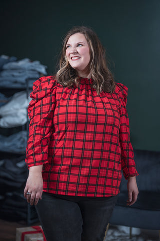 Pretty as a Present Plaid Top