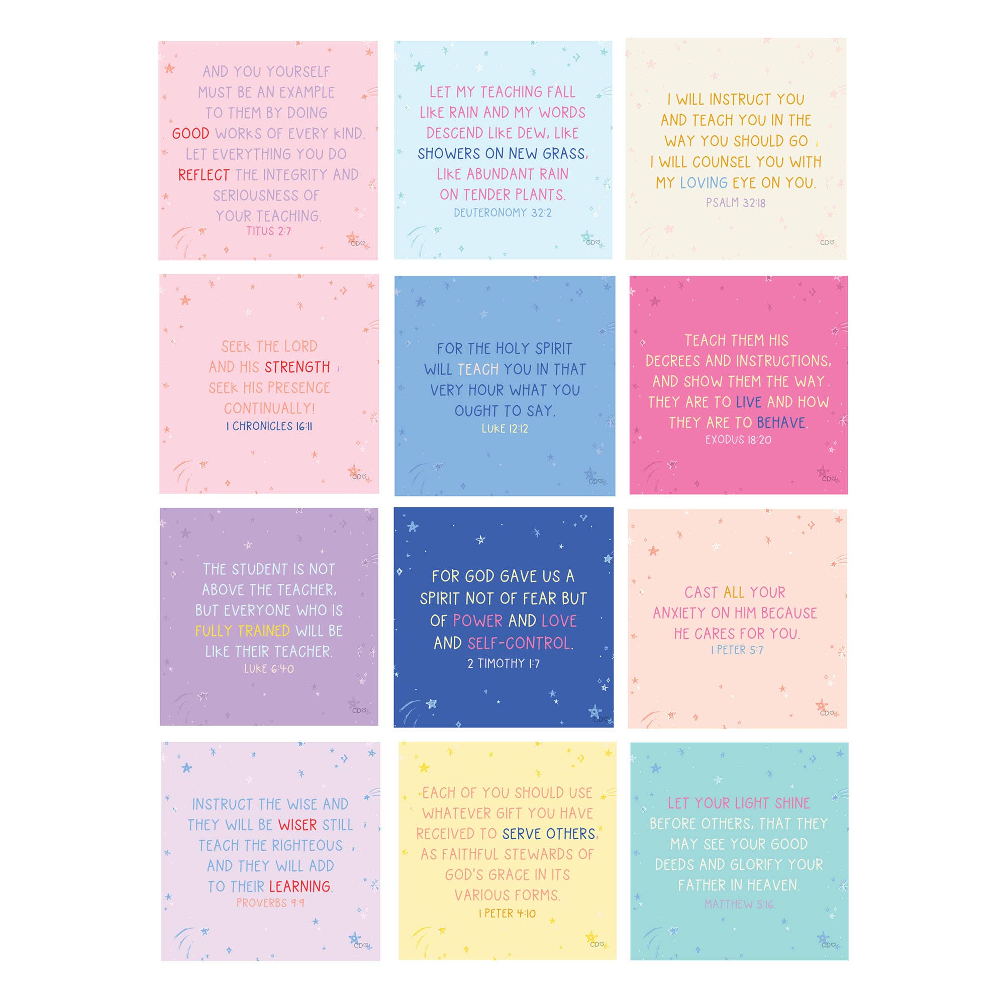 Verses for Teachers Desk Card Set