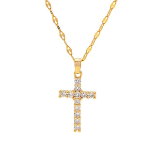 Sparkle Medium Cross Necklace