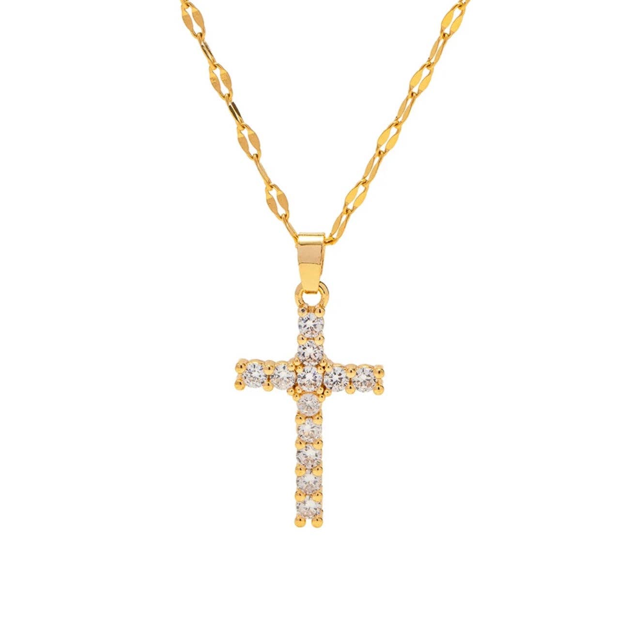 Sparkle Medium Cross Necklace