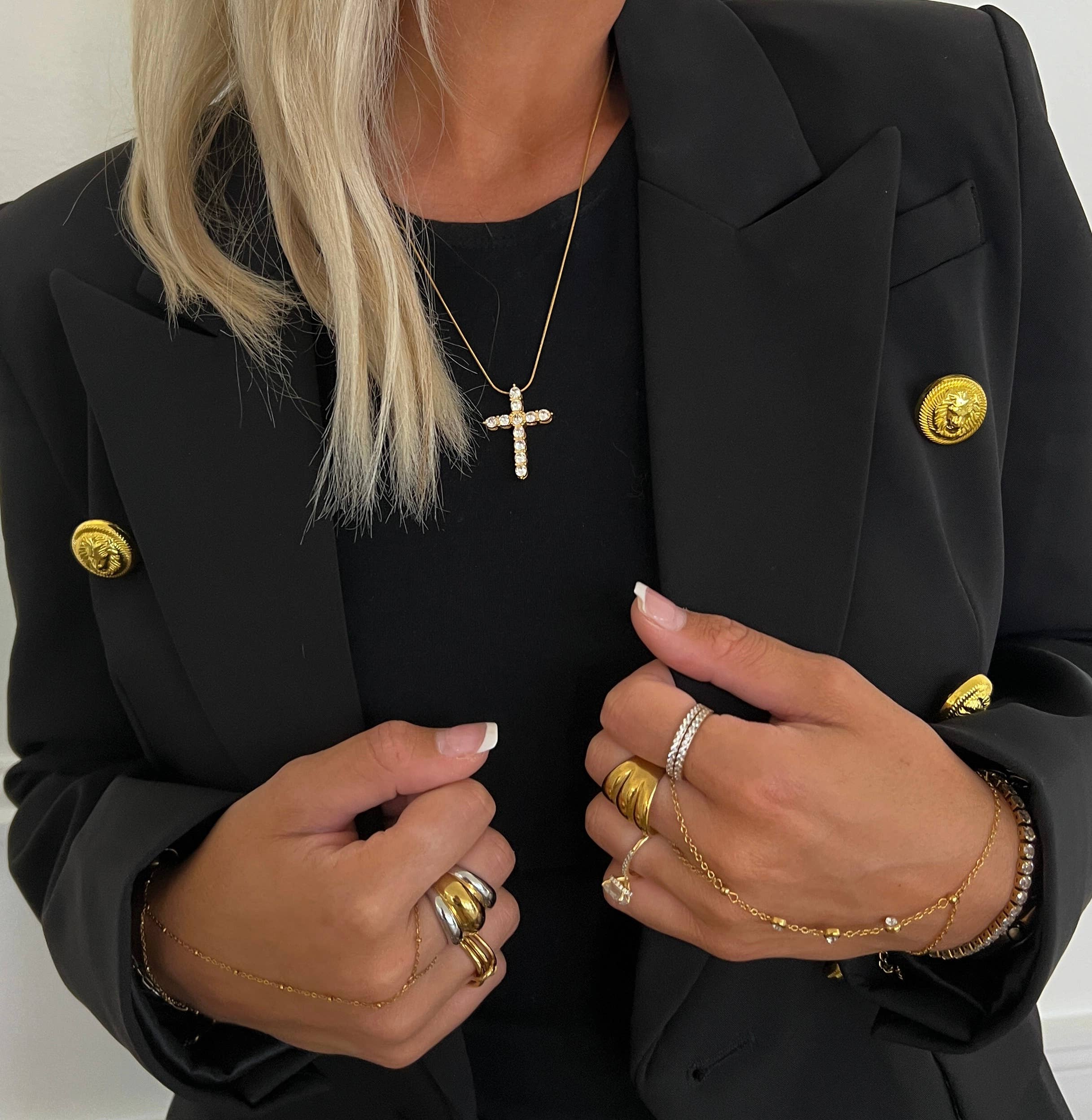 XL Sparkle Cross Necklace