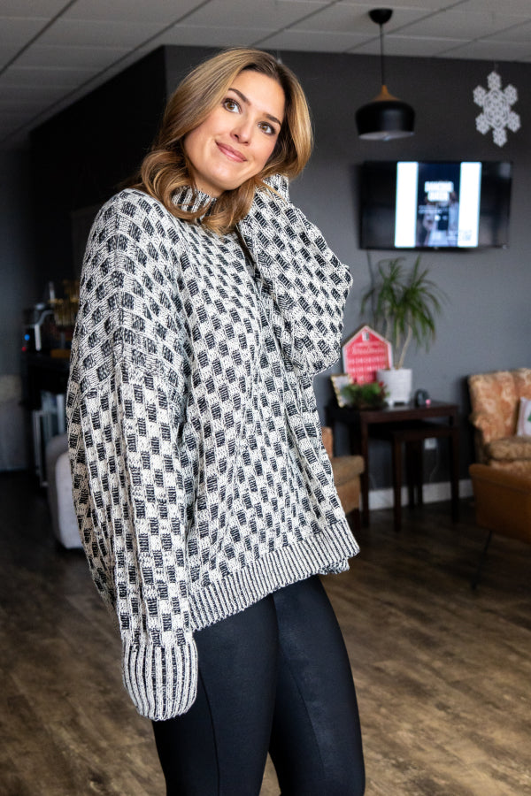 All Day Every Day Checkered Sweater
