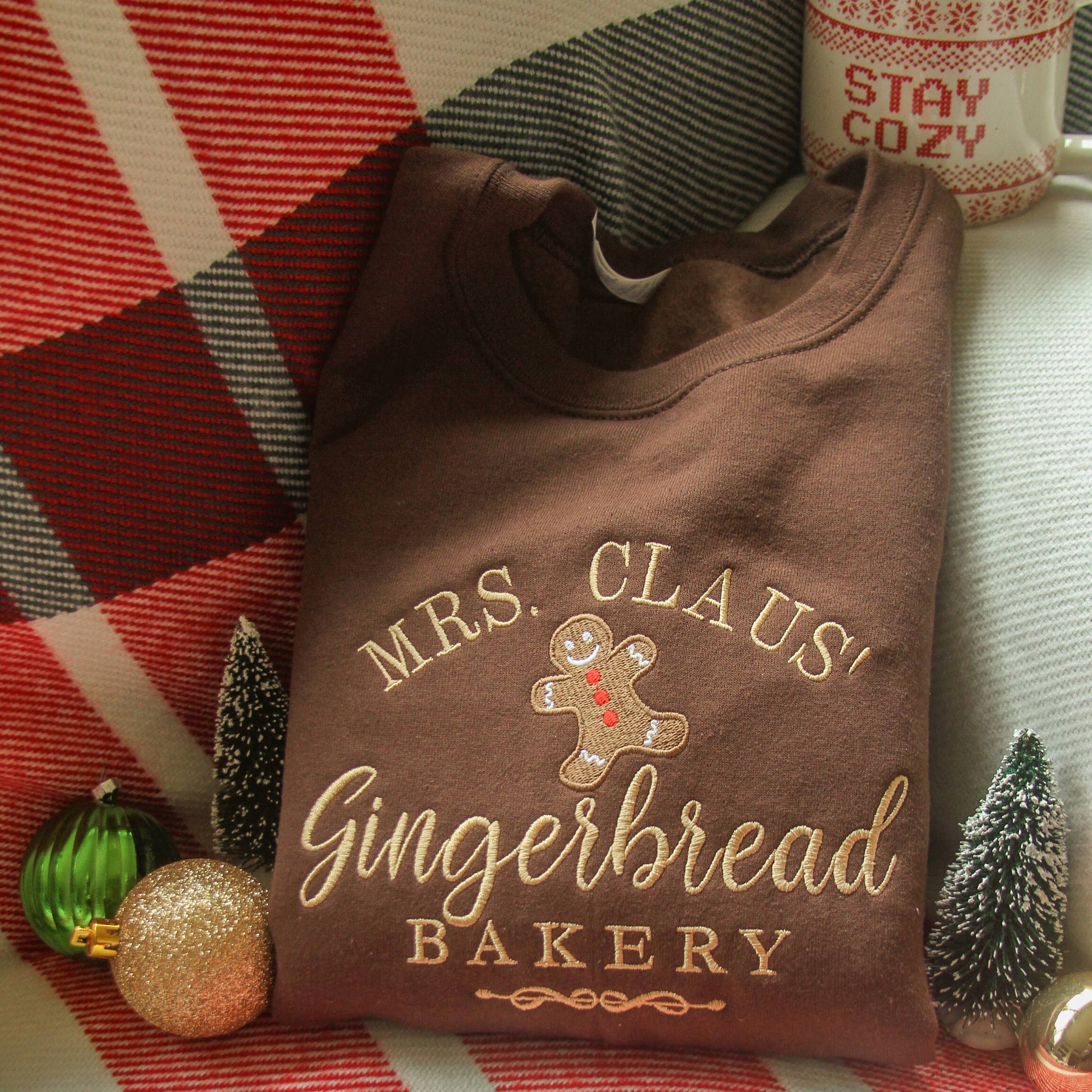 Gingerbread Bakery Embroidered Crewneck