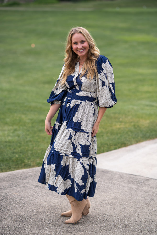 Wine Country Navy Dress