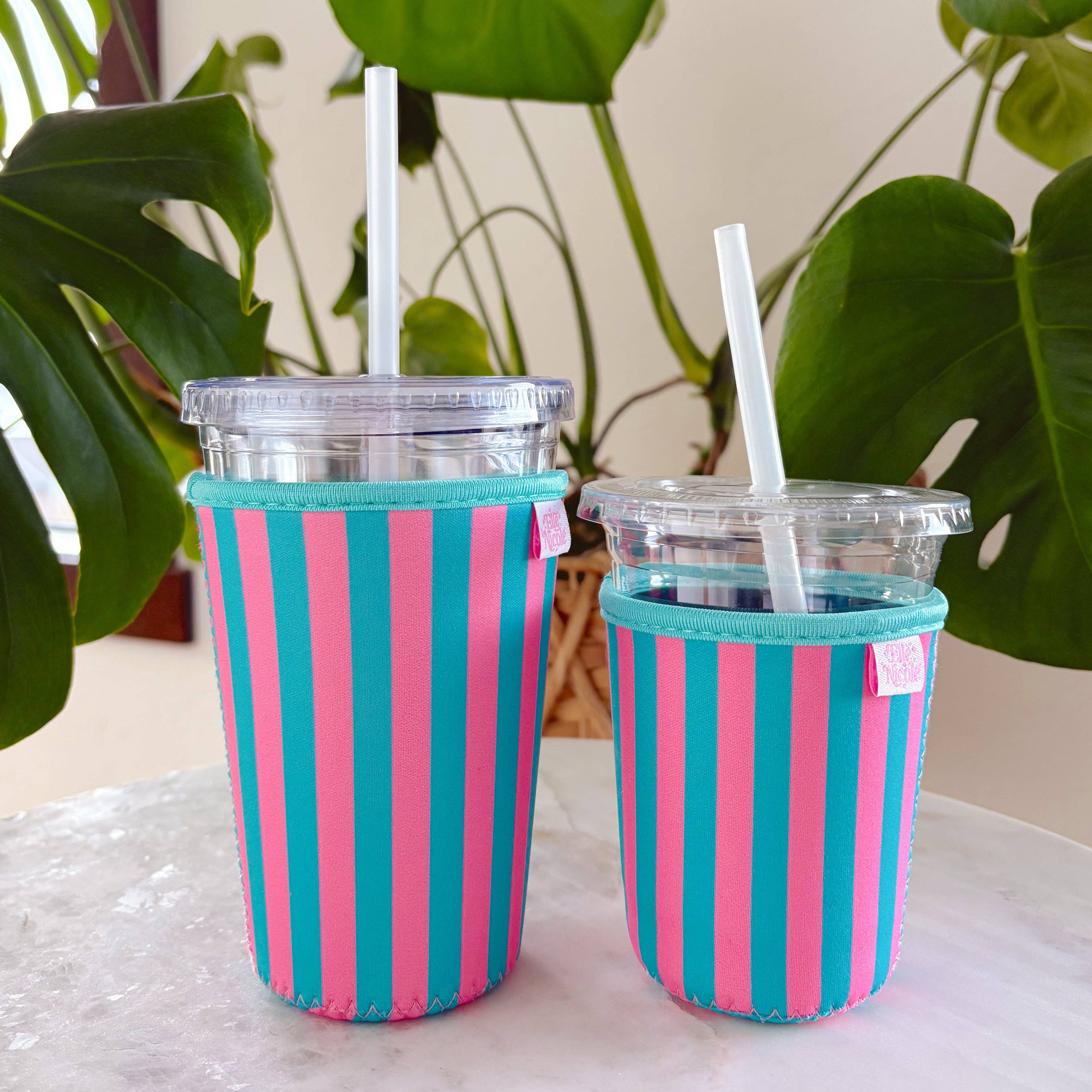 Pink & Blue Striped Drink Sleeve