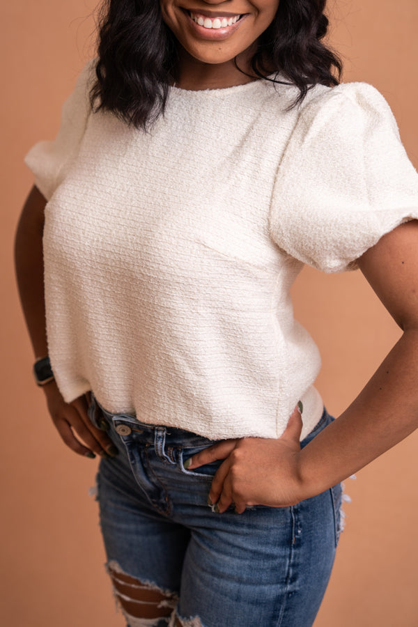 Sparkling Snow Textured Top