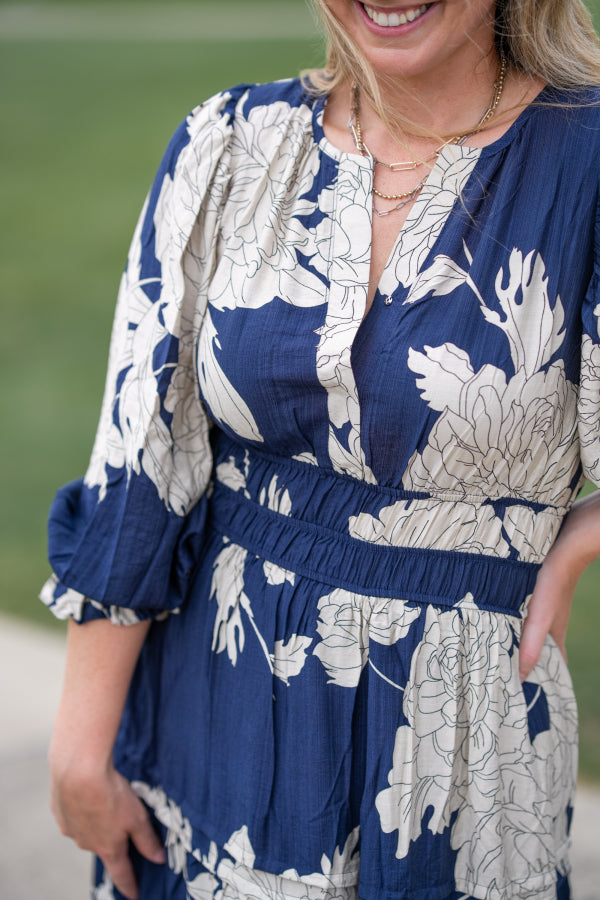 Wine Country Navy Dress