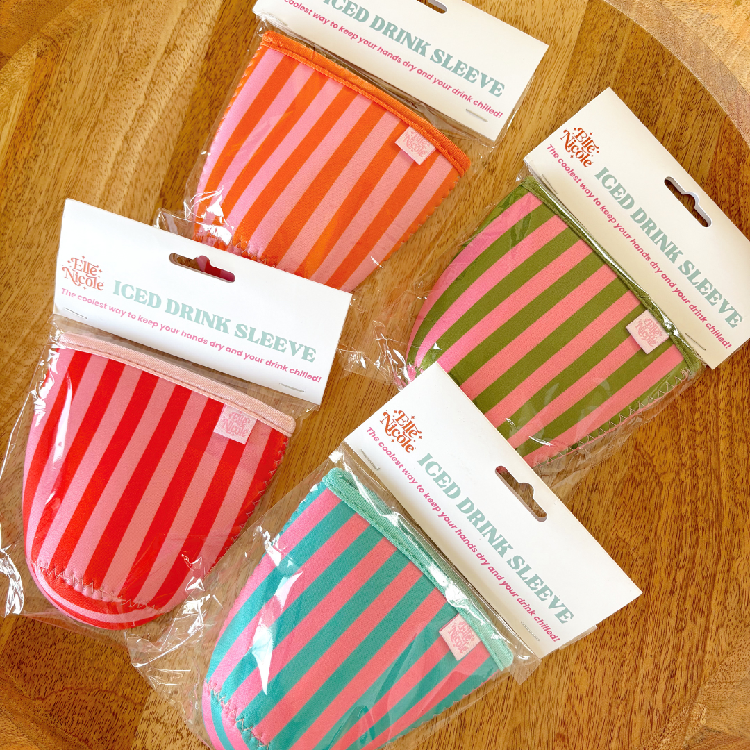Pink & Blue Striped Drink Sleeve