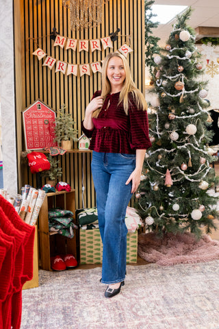 Sugar Plum Peplum Top