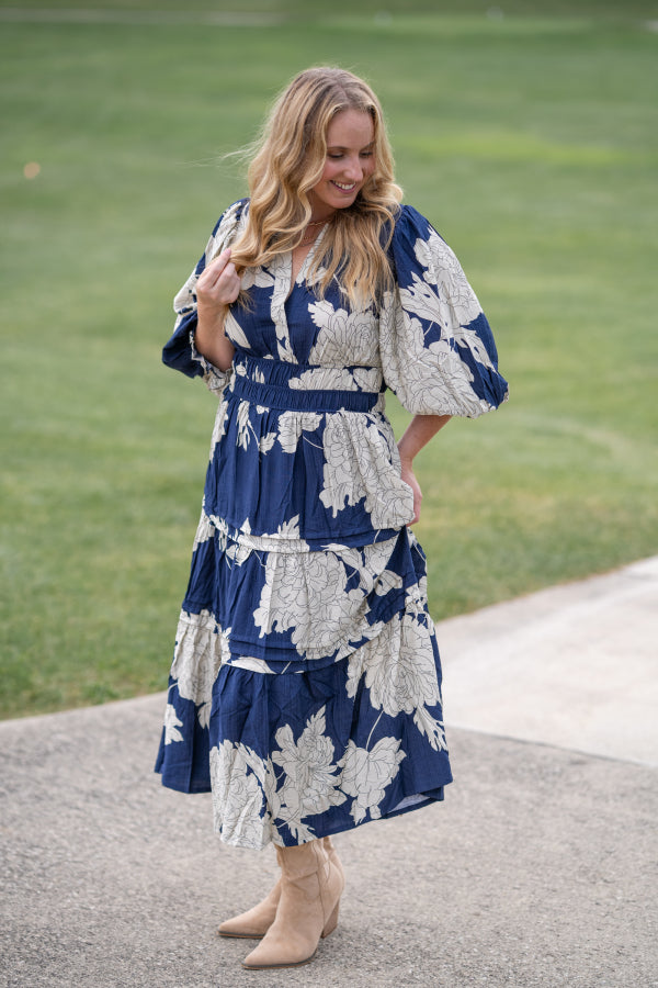 Wine Country Navy Dress