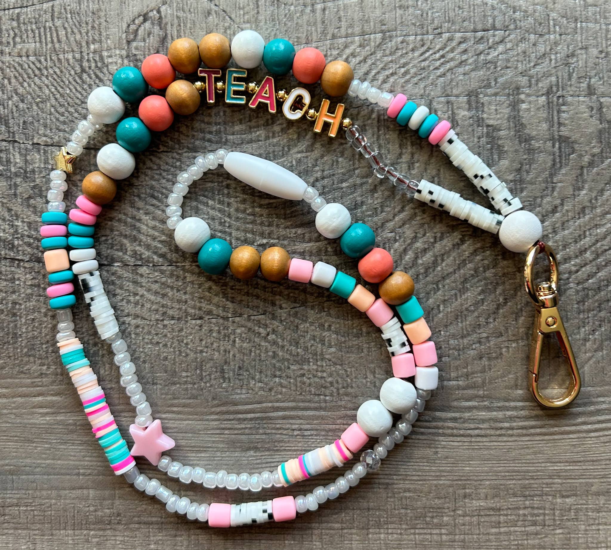 Teach Beaded Lanyard