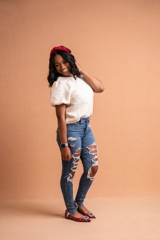 Sparkling Snow Textured Top