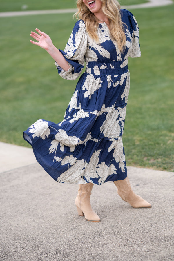 Wine Country Navy Dress
