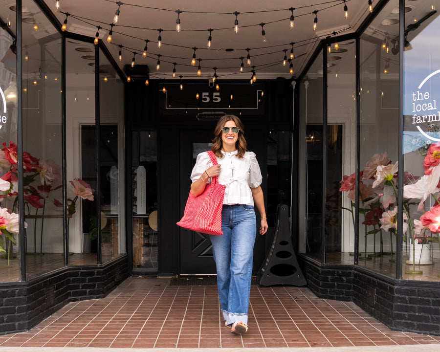 Cherry Pop Checkered Tote Bag