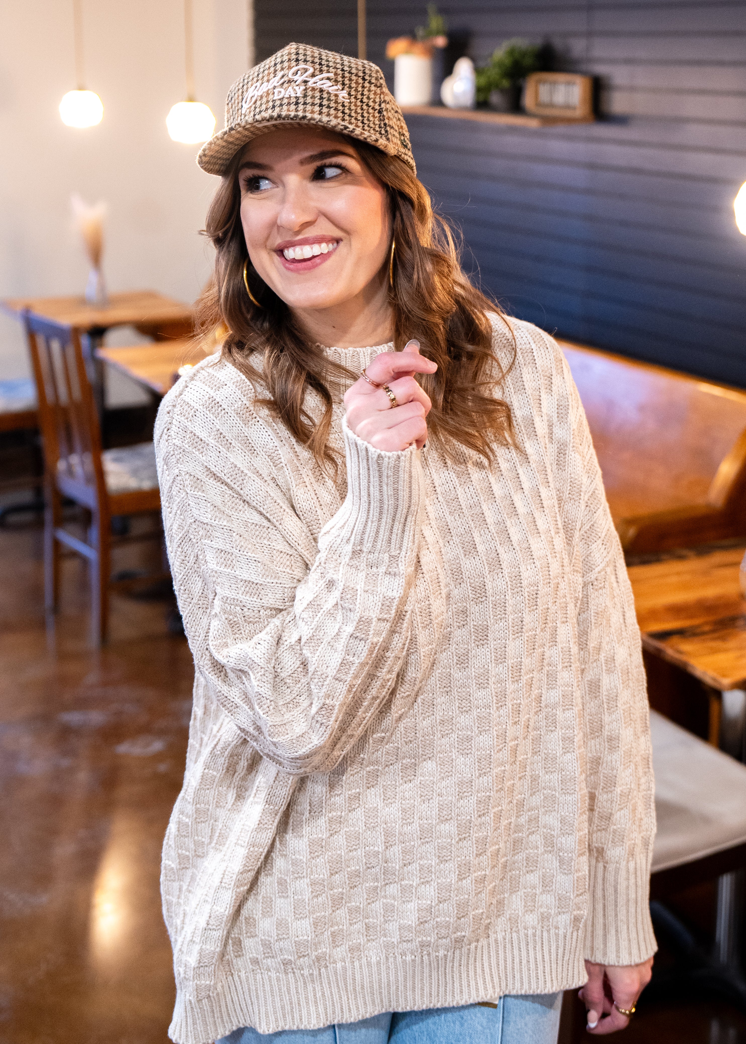 All Day Every Day Checkered Sweater