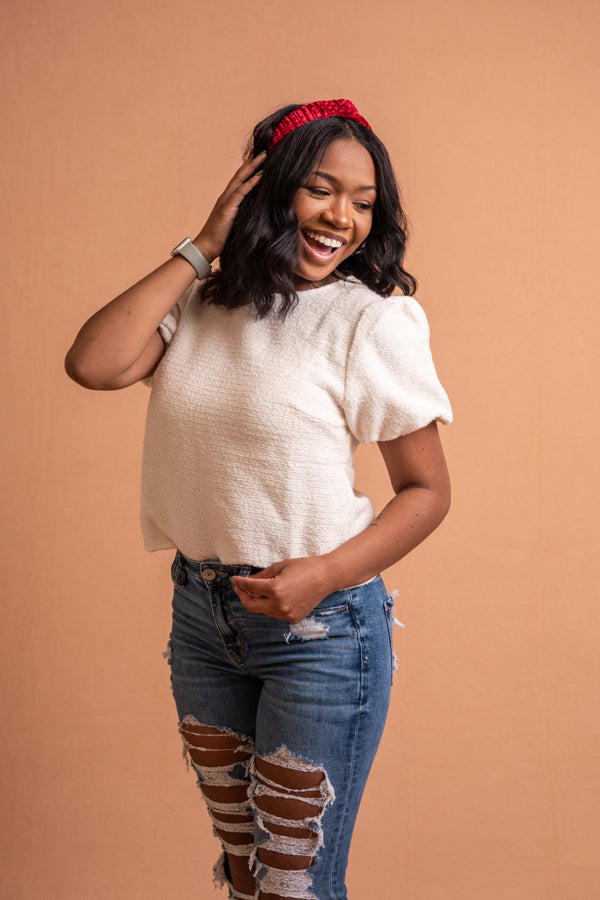 Sparkling Snow Textured Top