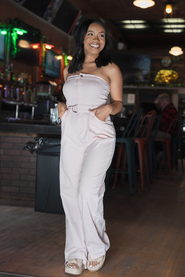 Jumping to Conclusions Light Pink Jumpsuit