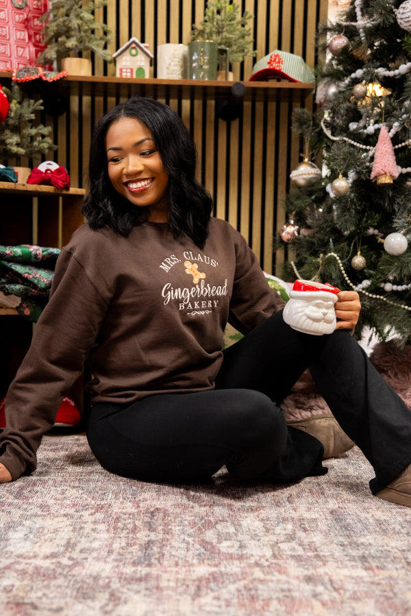 Gingerbread Bakery Embroidered Crewneck