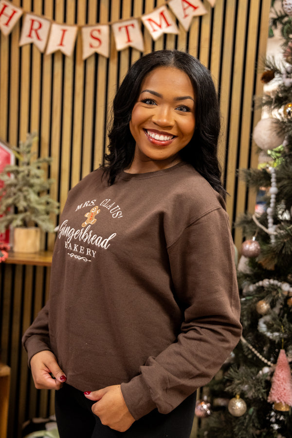 Gingerbread Bakery Embroidered Crewneck