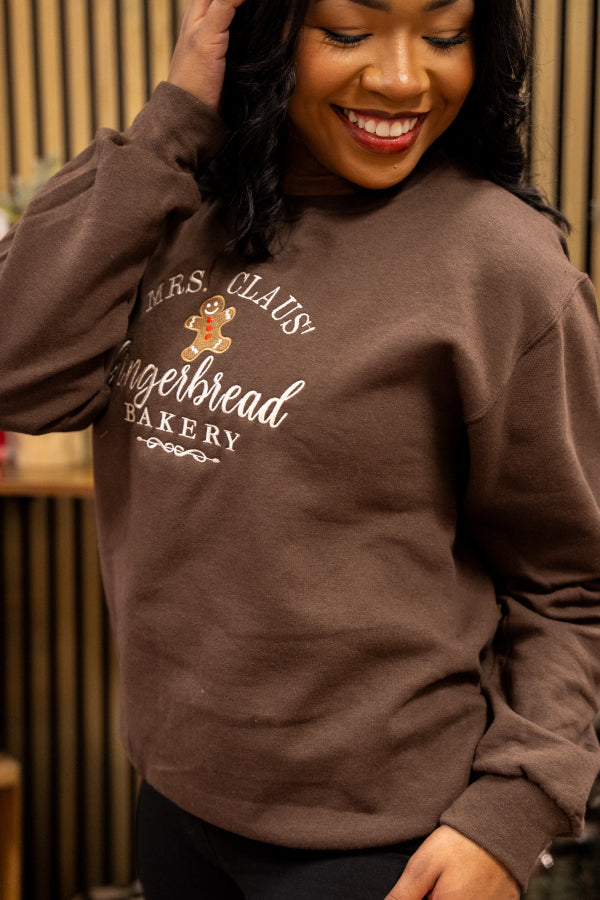 Gingerbread Bakery Embroidered Crewneck