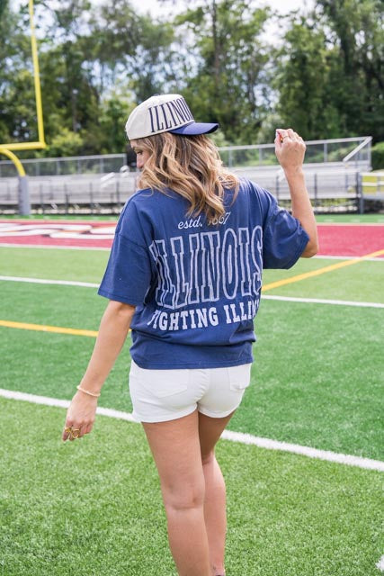 Navy Embroidered Illini T-Shirt