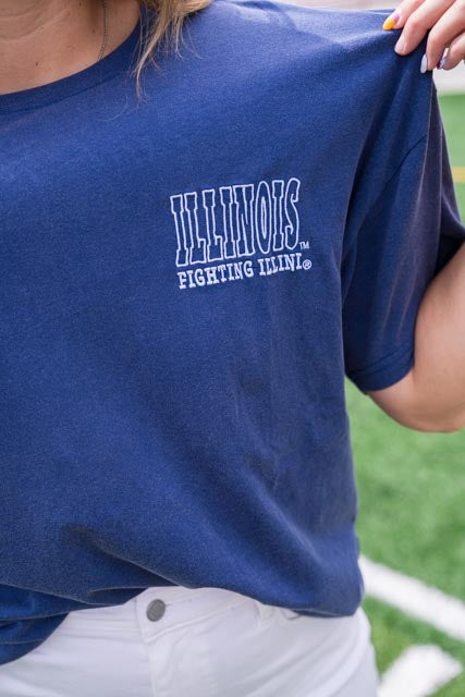 Navy Embroidered Illini T-Shirt