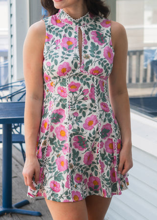 Floral Open Back Mini Dress